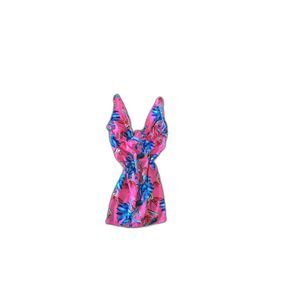 prettylittlething plt hot pink floral mini bodycon dress medium